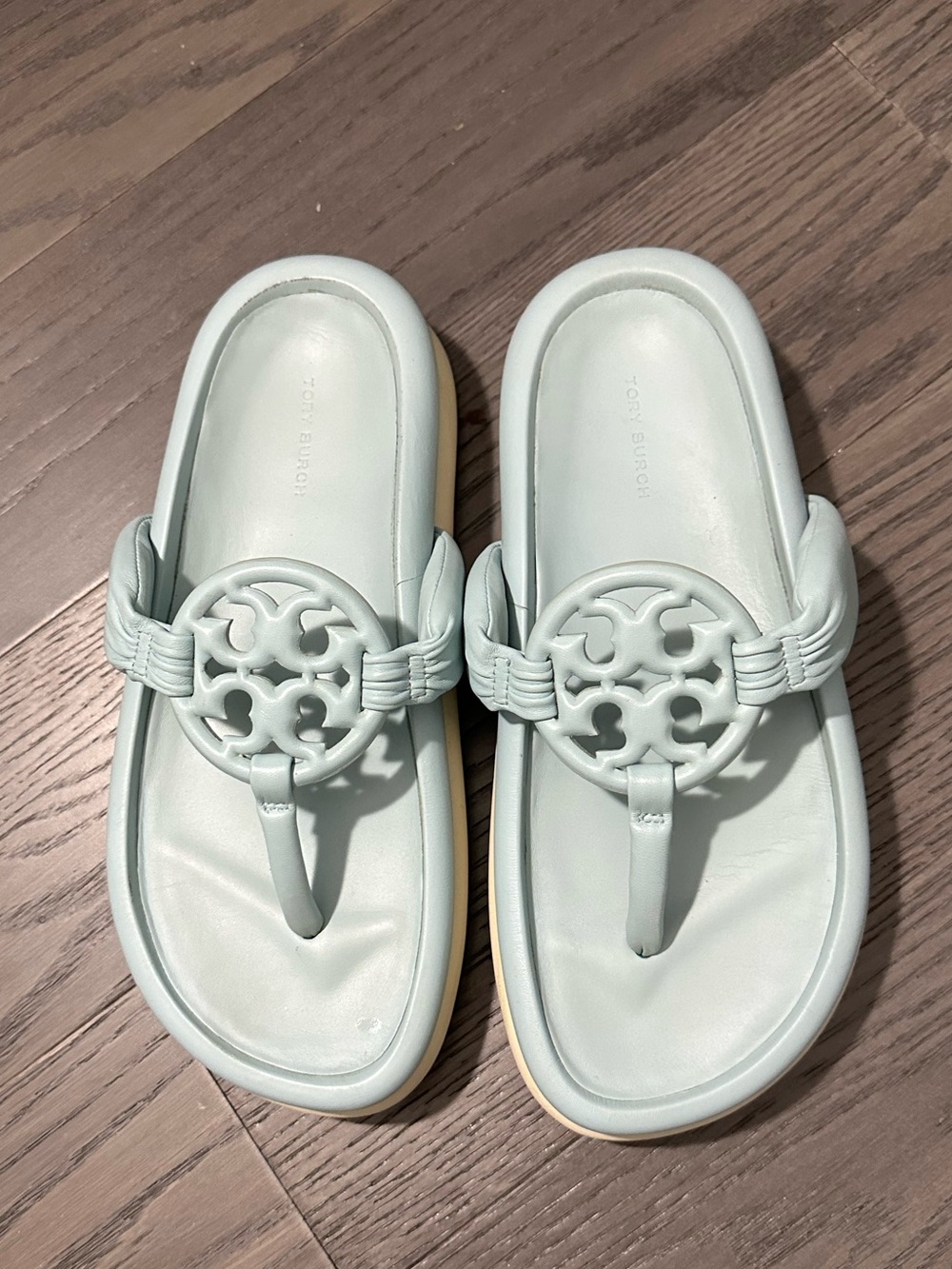 Tory Burch Olive Green Rubber Sole Sandal